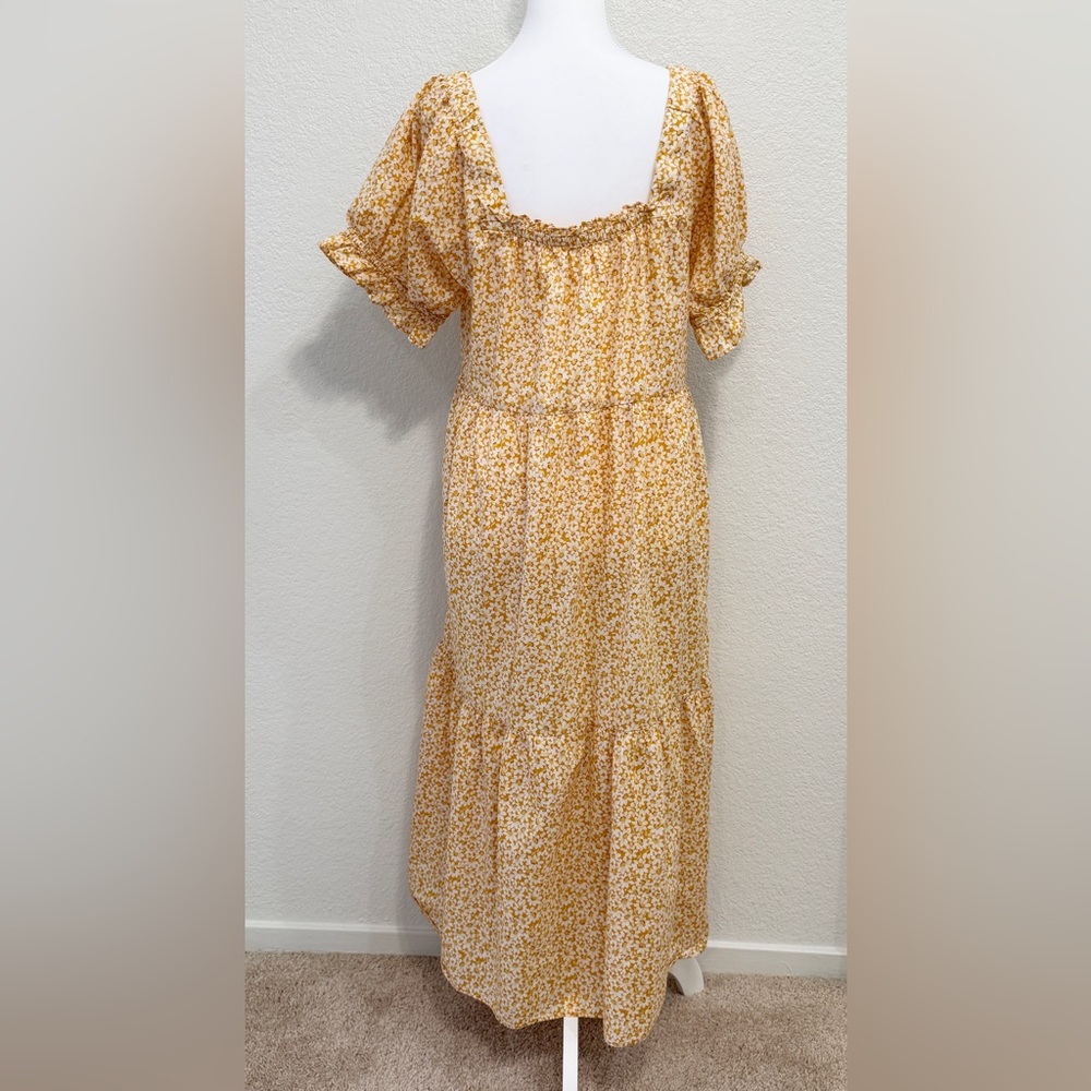 Madewell Square-Neck Tiered Midi Dress - Picture 7 of 9